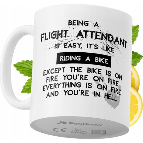 Lustiger Kaffee- oder Teebecher mit witzigem Textdesign für Flugbegleiterinnen und Flugbegleiter. Ideal für Geburtstage, Namenstage, Feiertage und besondere Anlässe. Hochwertiger Becher für Zuhause, B