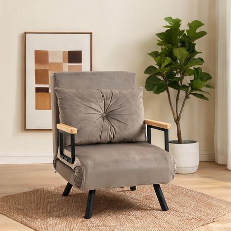 Fauteuil relax coloris gris clair en acier 63 x 73 x 81 cm (1/5)