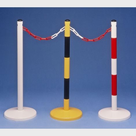 Potelet métal rouge et blanc sur coupelle HT 90 cm