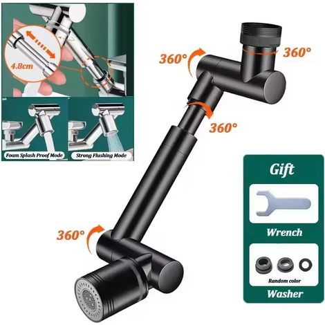 (Écrou en acier inoxydable, 60 cm) Tuyau ondulé en acier inoxydable 304, tuyau d'arrivée d'eau chaude et froide (1/5)