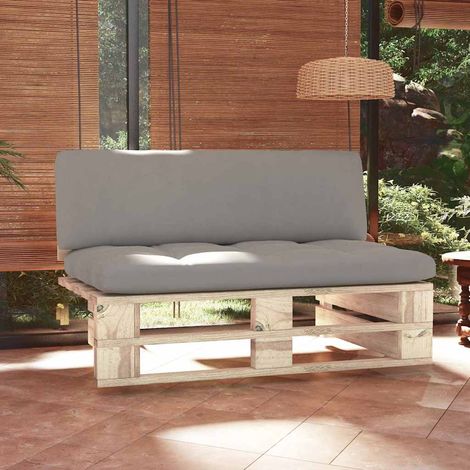 vidaXL Sofá central de palets para jardín madera pino impregnada (1/5)