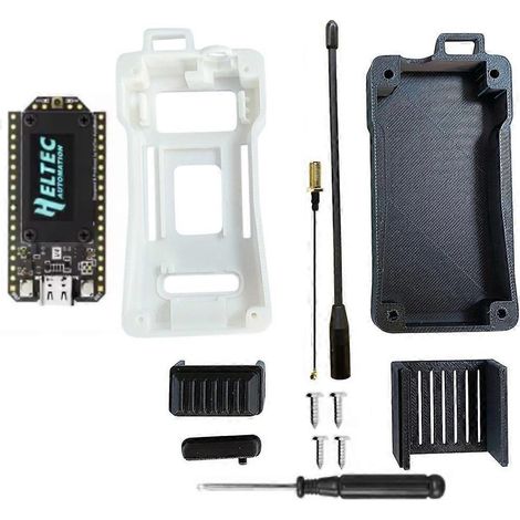 Kit de carte de développement Meshtastic Heltec WIFI Lora 32 V4 Meshcore ESP32-S3 SX1262 avec boîtier, antenne et module Mesh à alimentation solaire A (1/5)