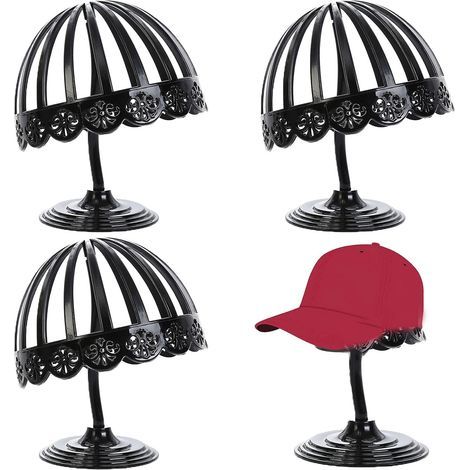 Support Perruque Pliable En Plastique Durable Portable Porte-Perruque Vintage Porte Chapeau Présentoir Support Chapeau Plastique Pour Perruque Chapeaux, Porte-Perruque Décorative Adultes (3 Pièces) (1/5)