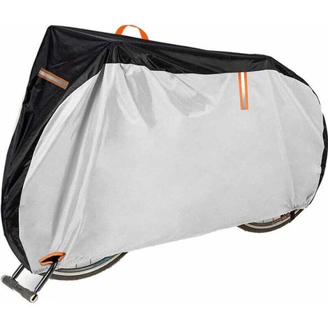 FOREHILL Telo copribici impermeabile per 1 o 2 bici, grandi teli copribici per rimessaggio all'aperto, tessuto Oxford 420D per bici doppie/bici da strada/2 bici per bambini - 200x70x110 cm - Argento