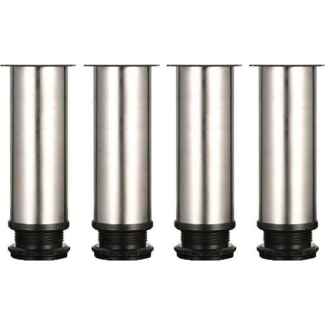 Vier verstellbare Füße, 150 mm hoch, verstärkte Möbelbeine. Tischbeine aus gebürstetem Edelstahl. Höhenverstellbar von 0 bis 15 mm. Inklusive Edelstahlschrauben. (1/5)
