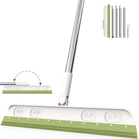 Raclette de sol - 120 cm - Raclette de sol pour douche Raclette de douche à long manche - Raclette de fenêtre avec manche - Raclette d'eau - Raclette de douche (vert) (1/5)