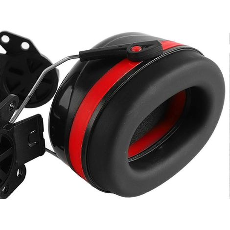 Stück Helmbefestigung Gehörschutz Lärmreduzierung Winkelverstellbarer Teleskop-Helmet-Gehörschutz Rot Schwarz