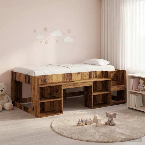 vidaXL Struttura per Letto per Bambini con Ripostiglio Legno antico (1/5)