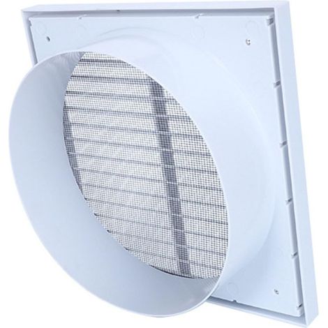 Grille de ventilation en plastique blanc, cache de sortie d'air pour aération, couvre-conduit d'évacuation d'air frais (100 mm) (1/5)