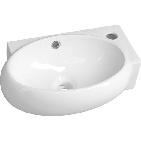 Sapho Small - Lavamanos Ribera 430x285 cm, con rebosadero, orificio para grifo a la derecha, blanco AR497 (1/5)