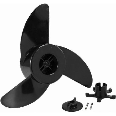 Pelle à 3 lames pour moteurs de pêche à la traîne électriques avec écrou de fixation pour utilisation sur annexes et moteurs hors-bord (1/5)