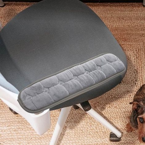 2 almohadillas para reposabrazos,Cojines para reposabrazos de sillas,Protección para reposabrazos,aptas para sillas de oficina,Gris,45 x 10 cm (1/4)