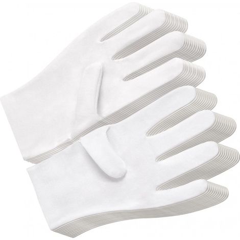 Baumwollhandschuhe – 12 Paar – Größe L – Weiche Baumwollhandschuhe – Handschuhe – Jersey-Handschuhe – Servicehandschuhe – Feuchtigkeitsbeständige Handschuhe (1/5)