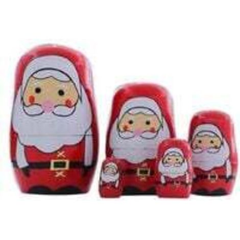 Wooden Christmas doll for children, gift, matryoshka doll, festival room decoration, party supplies, Santa Claus (1/5)