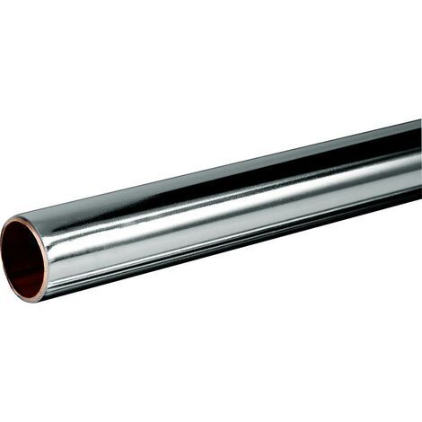 Chrome Plated Copper Tube 15mm x 1m Length BS EN1057 R250 British Copper 1000mm (1/2)