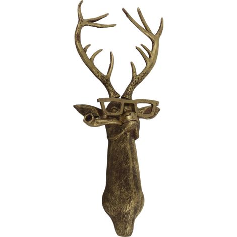 Tête de cerf murale décorative en bois, bois de cerf ornement mural, décoration tête d'animal géométrique pour salon (1/5)