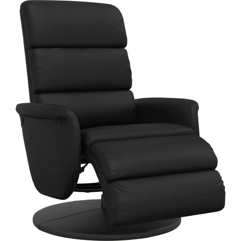 Fauteuil relax Fauteuil inclinable avec repose-pieds noir similicuir (1/5)