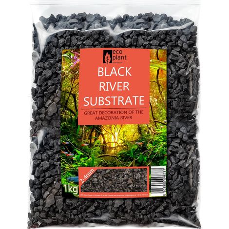 Eco Plant Black River 1 kg - ghiaia nera 2-4 mm (1/5)