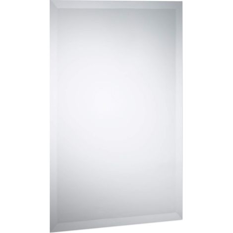 Miroir sans Cadre, Glace Murale 40x60 cm, Format Portrait et Paysage, facettes pour Salle de Bain, Clair (1/5)