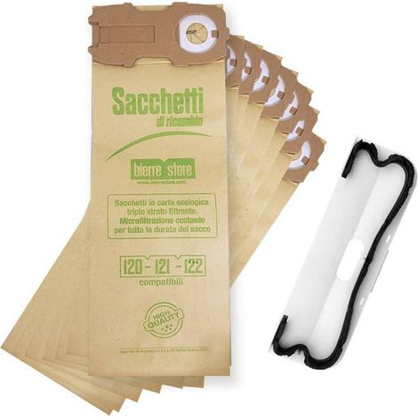 Sacchetti folletto vk 120 vk 121 vk 122 24pz + spazzola setole compatibili