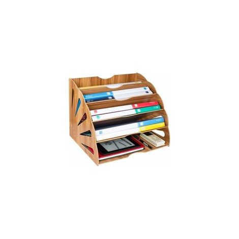 Organisateur De Bureau En Bois, DIY Trieur En Bois Classement Papier Bureau Rangement Pour Papier A4, Magazine et Document(34 28 28cm) (1/5)