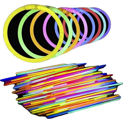 Bastoncini luminosi, divertimento impermeabile, luminosità a lunga durata, 100 pezzi, colore casuale (1/5)