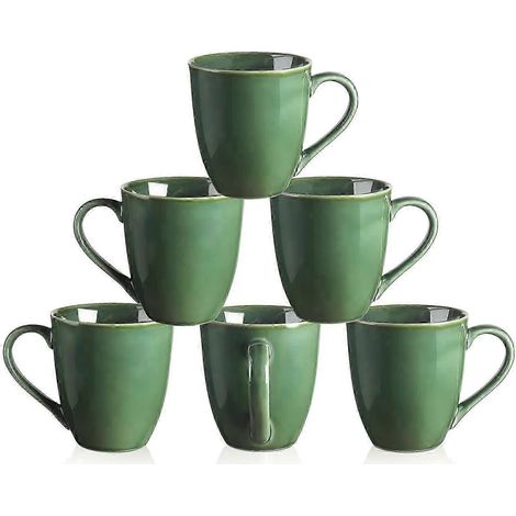 Keramikbecher 6er-Set, 12 oz, glasiert, grün (1/5)