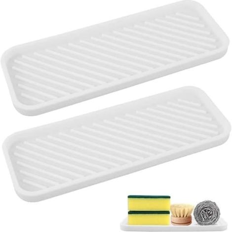 SABIR-2 Porte-éponges en silicone Organisateur d'évier Porte-éponges en silicone Organisateur d'évier de cuisine Support pour éponge (1/4)