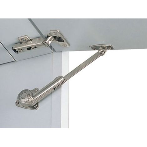 Compas de porte relevable 80°-100° – Sens gauche – Acier nickelé – Amortisseur avec fermeture anti pince doigt – Sugatsune