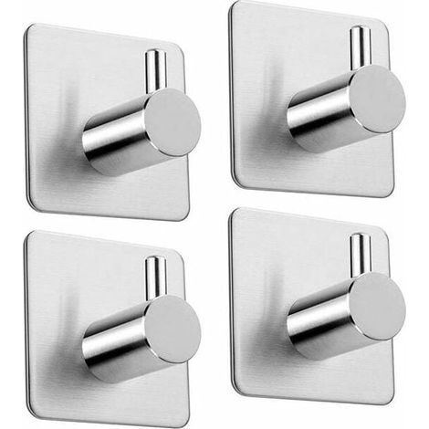 Stainless Steel Hooks, Square Hook, Nail-Free Adhesive Hook MUMU (1/4)