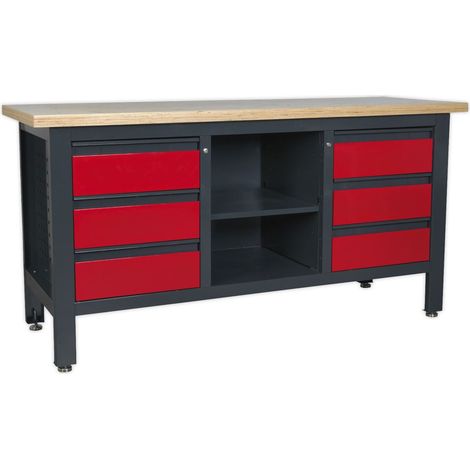 Sealey Workbench with 6 Drawers & Open Storage AP1905D (1/5)