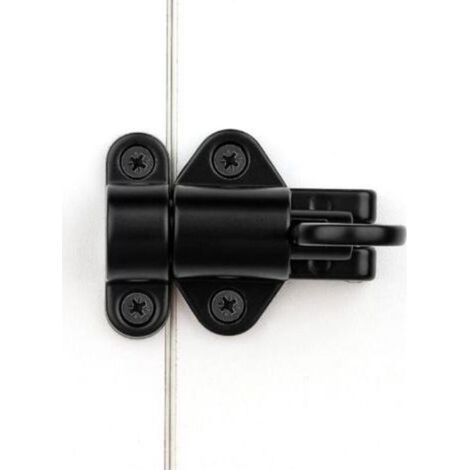 Pack Self-Closing Latches Black Spring Door Lock Heavy Duty Bolt Latch Aluminum Alloy Security Barrel Sliding Door Lock (1/5)