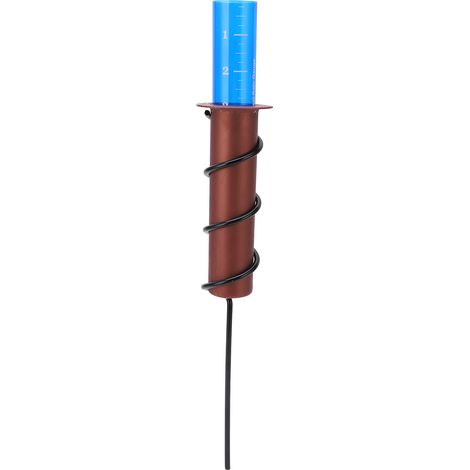 Pluviomètre flottant à fixer au sol, cylindrique en plastique avec graduation et insert droit