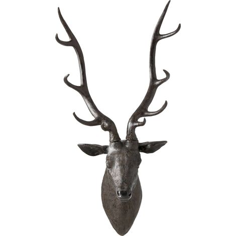 Tête de cerf murale noire en polyrésine - noir (1/4)