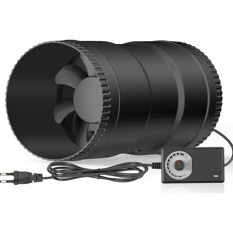 Ventilateur extracteur d'air silencieux 100mm – Débit 221 m³/h – Puissance 6W – Contrôleur de vitesse variable – Pour espaces confinés