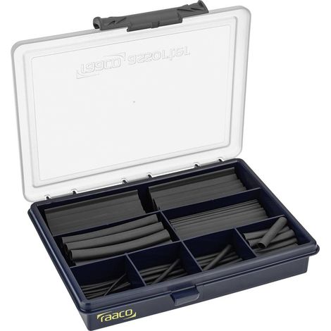 Cimco 181680 Assortiment de gaines thermorétractables noir Taux de retreint:2:1 130 pc(s)