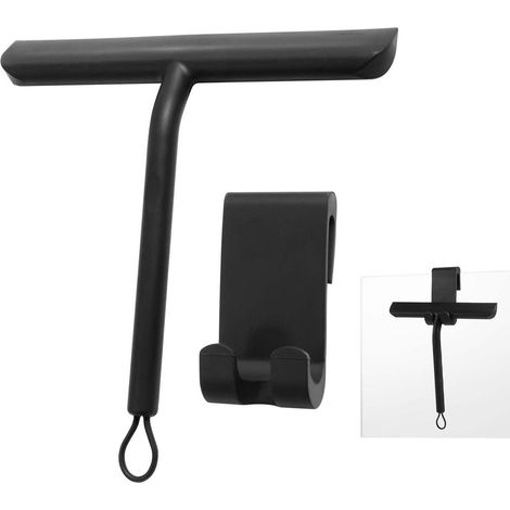 Grattoir de douche, nettoyage sans fuite, 1 pièce, noir, 21 cm (1/5)