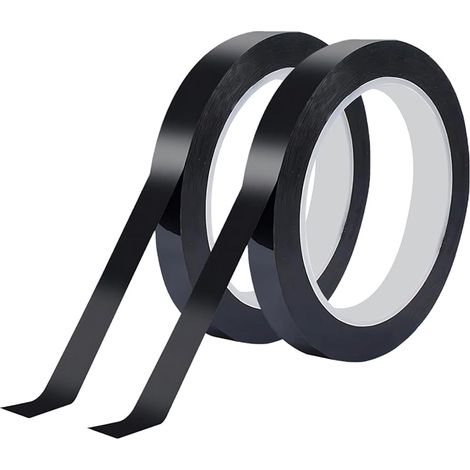 2 Rouleaux de Ruban Adhésif en Mylar, 10mm x 66m Ruban Adhésif Isolant, Ruban Électrique, pour Isoler, Réparer et Protéger les Fils Électriques, Noir