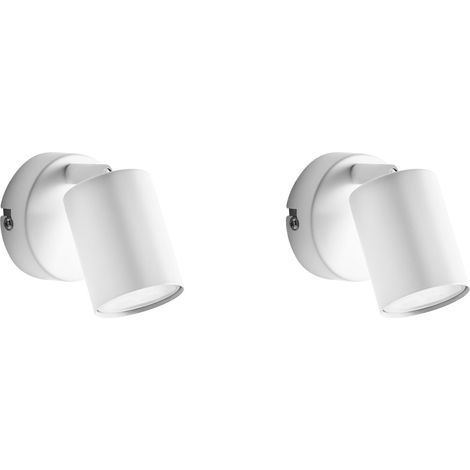 2 lampade spot in ferro con paralume bianco industriale Nyando