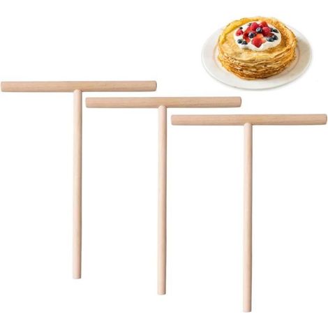 Épandeur de Crêpes - Non spécifié - 3PCS - Bois - 17x12 cm - Conception en T extra large (1/4)