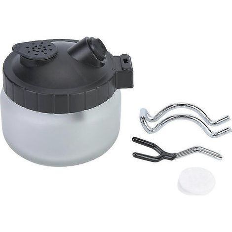 Pot de nettoyage pour aérographe en verre, acier et plastique (pot mat) (1/5)