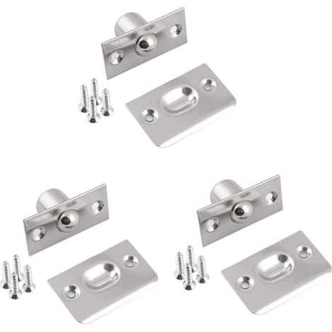 Lot de 6 loquets à bille en acier inoxydable avec gâche réglable et (1/5)