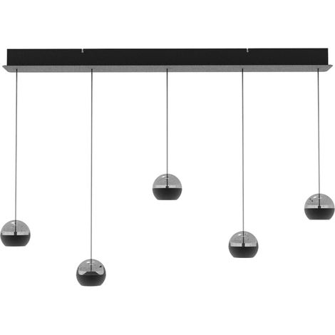 Hängeleuchte - schwarz - BELLUNO -  glas metall - designlampe - (1/4)