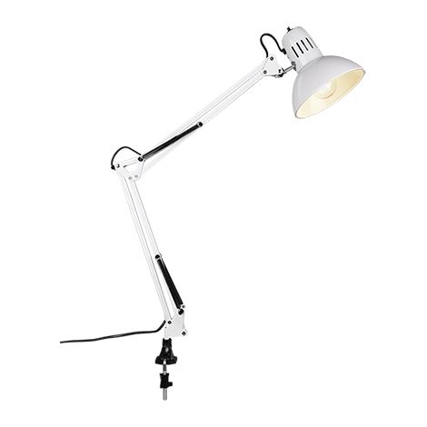 TAJO LAMPADA A MORSETTO ARCHITETTO COLORE BIANCO H.73,5CM 1 LUCE ATTACCO E27 (1/7)