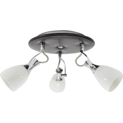 Applique murale Plafonnier marron et blanc 3 Spots orientables et inclinables 3 x 60 W G9 (1/3)