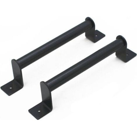 Lot de 2 poignées de porte noires, pour portails en bois, abris de jardin, portes d'armoires, avec vis