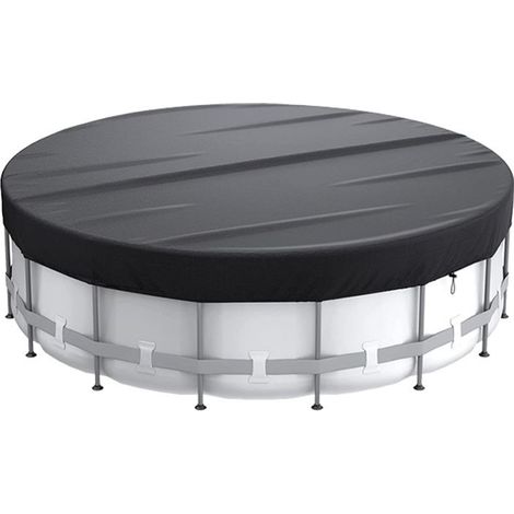 Abri de piscine, piscine hors-sol en bois, abri de piscine rond 420d pour cuve, piscine spa et piscine hors-sol, abri anti-poussière pour piscine à bulles avec cordon de serrage et piquets de sol (1/5)