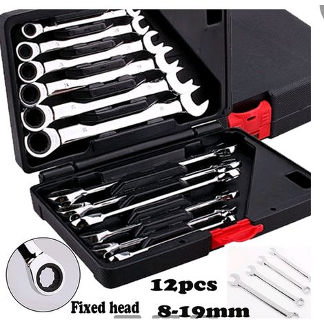 Chiave a cricchetto a doppio uso8-19 mm72 dentitesta mobileset di 12 pcs (1/4)