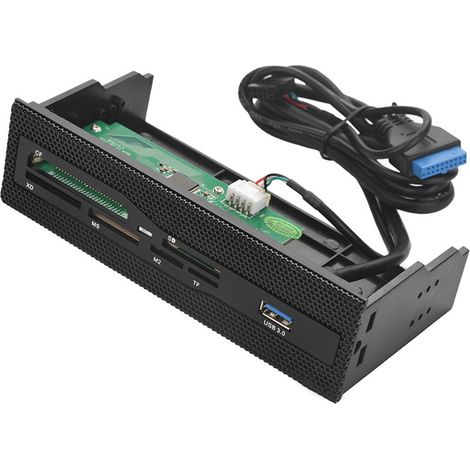 Lecteur de cartes USB 3.0 pour PC avec ports M.2, SD, Micro SD, CompactFlash - Panneau avant