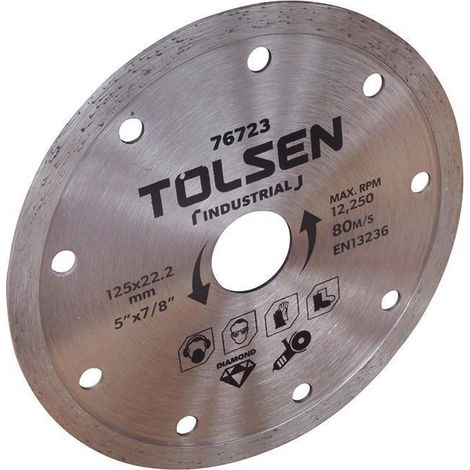 DISQUE DIAMANT COURONNE CONTINUE 125x22.2 EN13236 TOLSEN